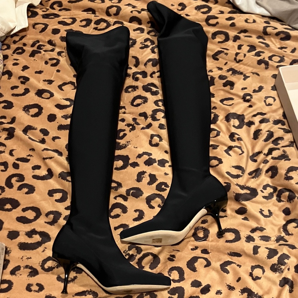 Sergio Rossi Sleek Black Over-the-Knee Boots